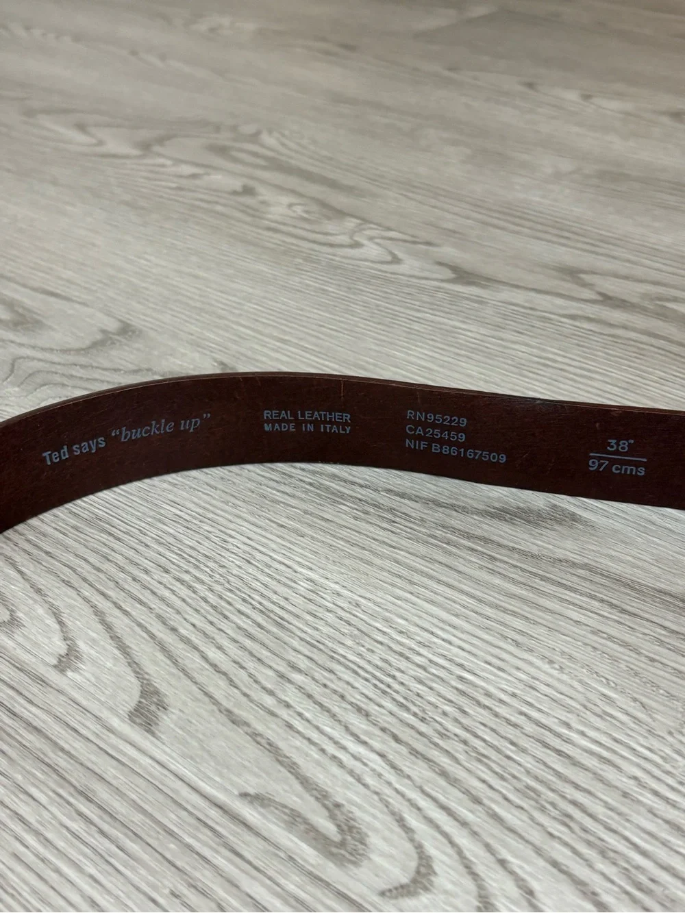 Ted Baker London Brown Leather Belt with Silver Buckle
